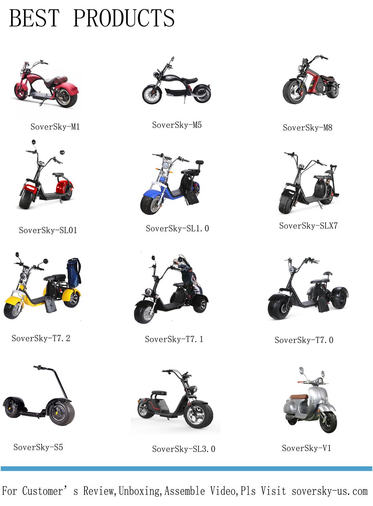SoverSky Electric Motorcycle Chopper Citycoco US warehouse